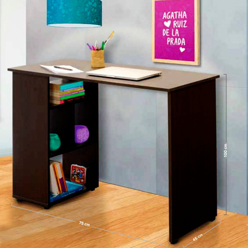 Escritorio Inval ES9903 melamina de 1m x 75cm x 50cm tabaco chic y chantilli