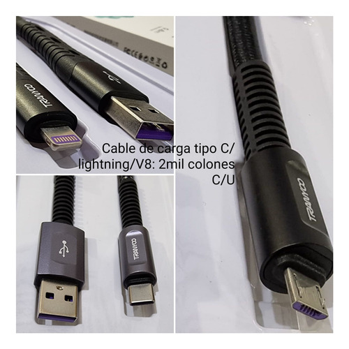 Cables De Carga Tipo C/lightning/v8