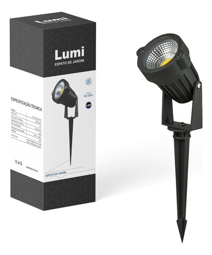 Kit 4 Luminária Espeto De Jardim 12w Ip65 Cor Da Luz Branco Quente