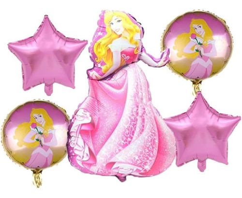 Set De Globos Metalizados De Princesa Aurora