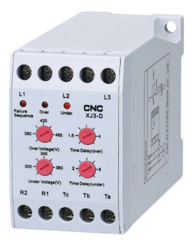 Rele De Asimetria Monitor De Voltaje Trifasico 1no+1nc Xj3-d
