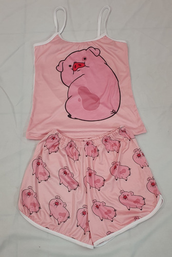 Pijama De Mujer De Puerquito Pato De Short Y Tirante