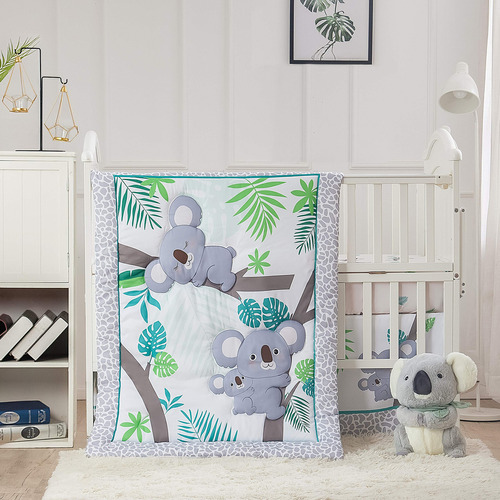 La Premura Baby Koala Nursery Crib Bedding Set, 3 Piece Stan