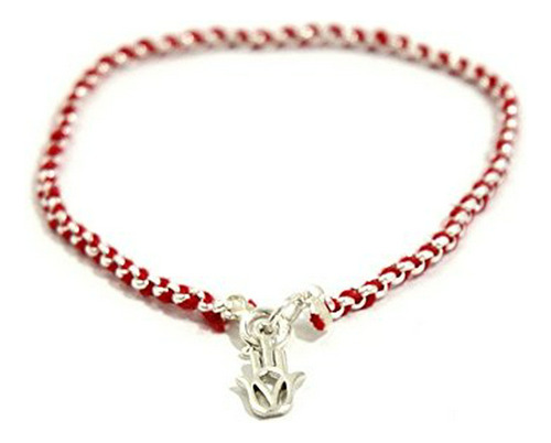 Pulsera Ojo Turco Y Hamsa Suerte - Plata 925 - Kabbalah Roja