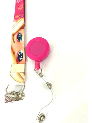1un Cordão Personalizado Barbie + Roller Clips