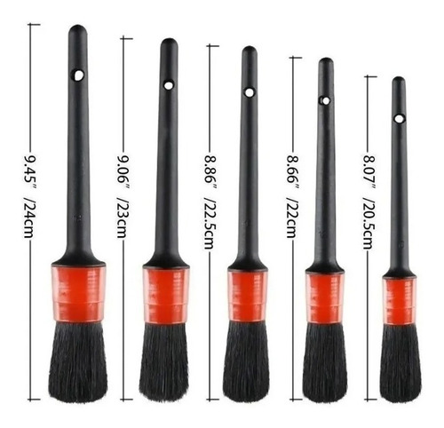 Imagen 2 de 9 de Kit 5 Brochas Pinceles Detallado Premium Detailing -allshine