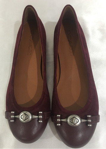 Flats Coach Color Vino Originales Modelo Fg1265