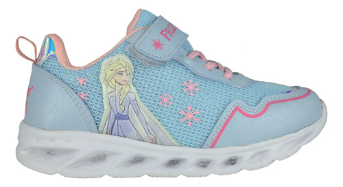 Tenis Disney Original Frozen Luz Led Niña Velcro Ligero