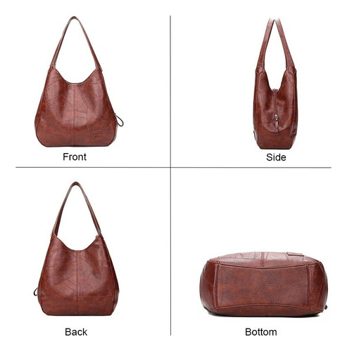 Bolso De Cuero Suave Con Varios Compartimientos P/mujeres