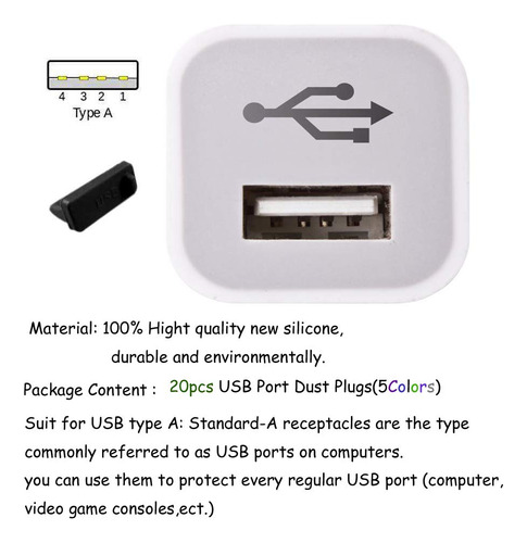 Protector De Enchufes Antipolvo Con Puerto Usb Para Pc De Es