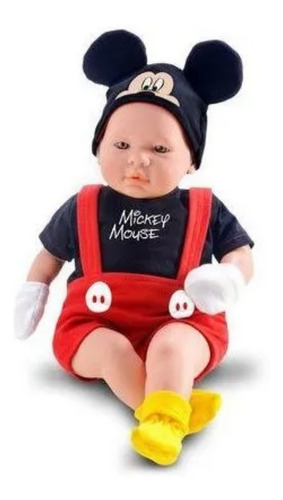 Imagem 2 de 2 de Boneco Bebe Roupinha De Mickey Boneca Recém Nascido Disney