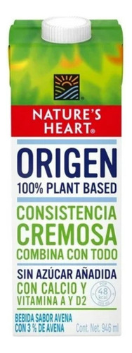 3 Pza Bebida Vegetal Nature's Heart Sabor Avena 946 Ml