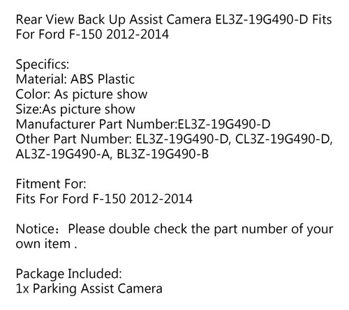 Camara Retrovisor Asistida For Ford F150 Lobo 12-14
