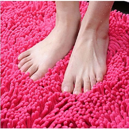 Ultra Suave de Microfibra Nanrui Alfombra Ba/ño Antideslizante Alfombrilla de Ba/ño Absorbente Alfombra Pies de Chenilla F/áciles de Limpiar para Ba/ño Beige