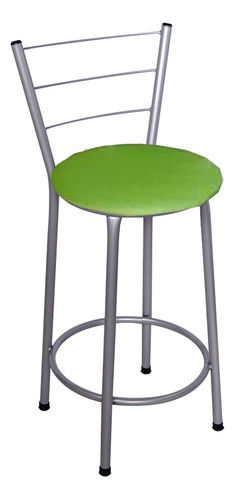 Banqueta Italia Média Assento 60cm - Fortmix Acabamento Da Estrutura Prata Cor Verde