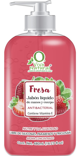 Jabón Líquido Para Manos Y Cuerpo Fresa 480ml