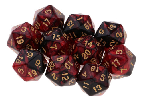 Juegos De Dados Calabozos Y Dragones Rojo + Negro