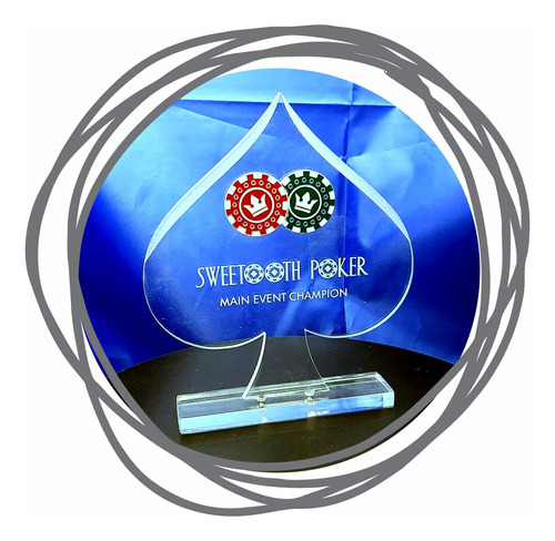 Trofeo Acrílico Poker Pica Premio Reconocimiento Estatuilla