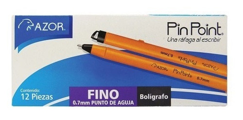 60 Bolígrafo Azor Pin Point Punto Fino 0.7mm Plumas 5 Cajas