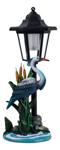 Crane Figurine Decorativa Con Colección De Linterna Azul