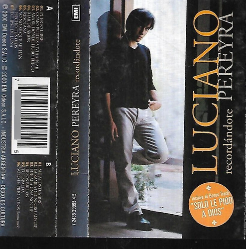 Luciano Pereyra Album Recordandote Sello Emi Cassette Nuevo