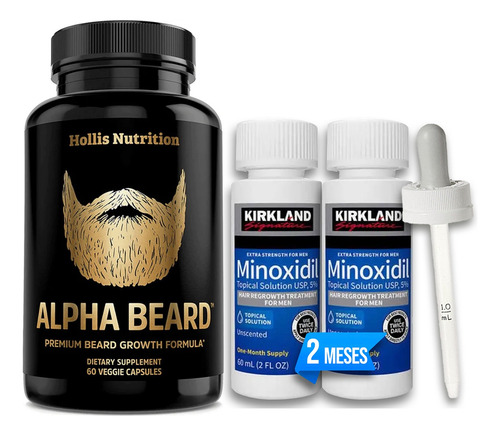 Minoxidil Kirkland 5% Solución Tópica 2 Meses + Alpha Beard
