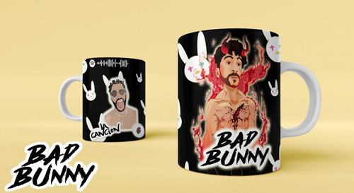 10 Plantillas Bad Bunny 01 Taza Sublimacion Psd Editbale Png