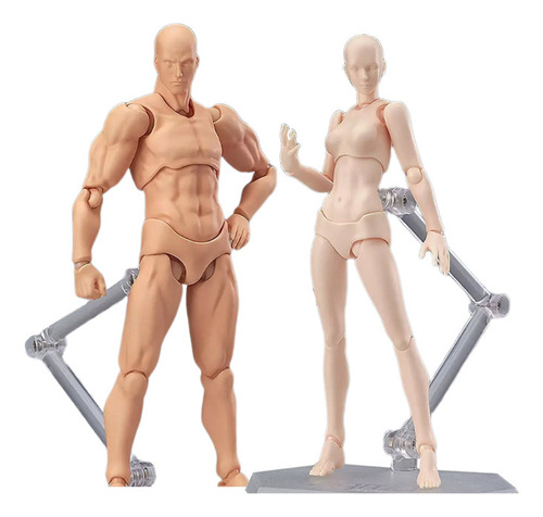 2 Peças De Modelos De Desenho De Anime Masculino E Feminino