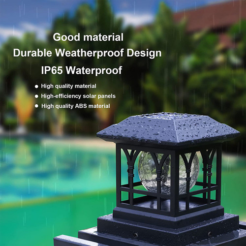 Faros De Columna Solar Para Exteriores, Valla De Jardín, Val