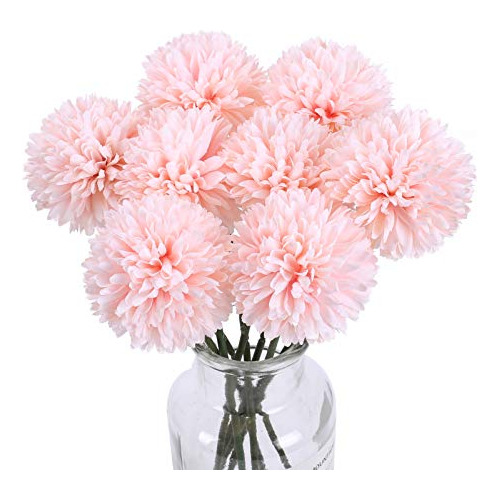 Flores Artificiales De Crisantemo Forma De Bola 8pcs, F...