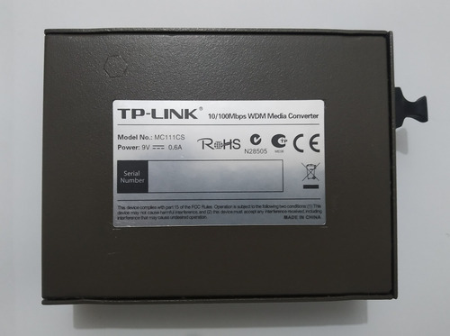 Transeiver Fibra Optica Monomodo Tp-link Un Hilo Mc111cs