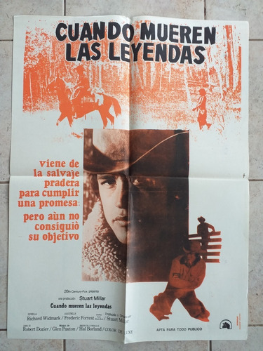 Antiguo Afiche Cine - Cuando Mueren Las Leyendas *