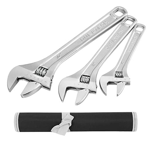 Duratech 3-piece Ajustable Wrench Juego, Sae Y Escala Métric