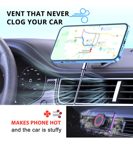 Cargador De Coche Ohlpro Para iPhone 16 Con Magsafe Red