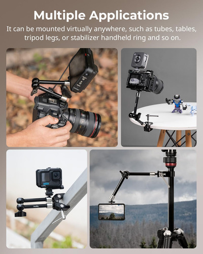 Smallrig Clamp W/ 1/4 And 3/8 Thread And 9.8 Inches Adj...