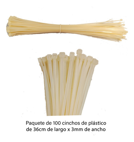 Cincho Plastico Amarillo 36cm X 3.6mm Bolsa 100 Pzas