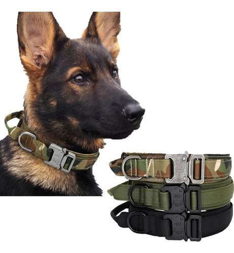 Collar Para Perro, Militar, Táctico, Genérica TKDA53A93/11111 Color Camuflaje Tamaño Del Collar Xl