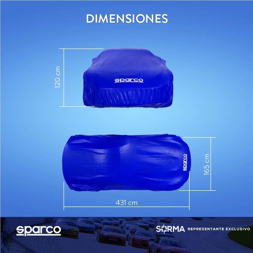 Imagen 3 de 10 de Funda Cubre Auto Cobertor Sparco Antigranizo Premium Talles