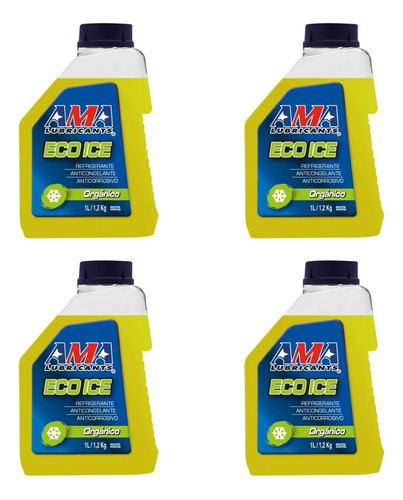 Imagen 1 de 5 de Kit 4 Liquidos Refrigerantes Eco Ice Ama Organico Amarillo 1