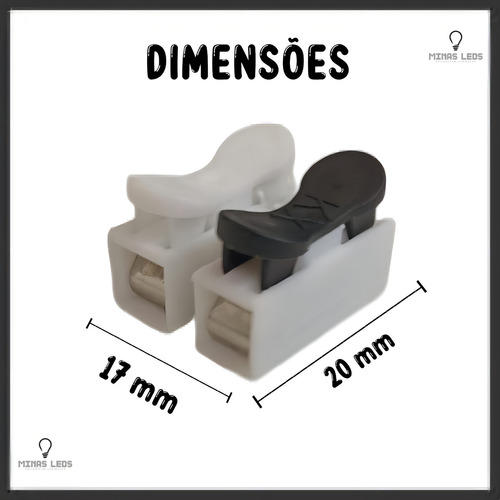 Kit 50 Conector Rapido Pressao Fios E Cabos 2 Vias Sem Solda