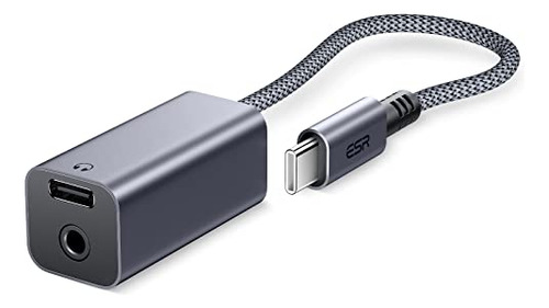 Adaptador De Auriculares Usb C Esr, 2 En 1 Usb C A 3.5 Mm Ad