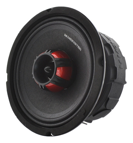 Par D Medios Rangos Coaxiales 500w Rms 8 Ohms Monster Smc652 Color Negro Con Rojo