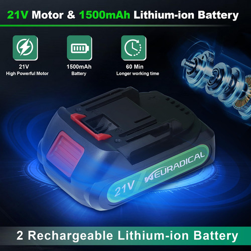 Cortasetos Inalámbrico 21 V Con 2 Baterías Recargables
