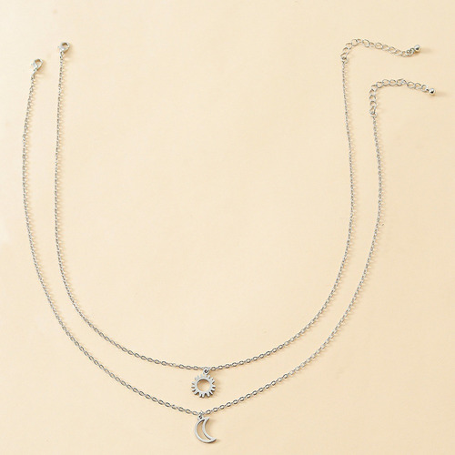 Collares De Tarjetas De Amigos Con Sol, Luna Collar Sencillo