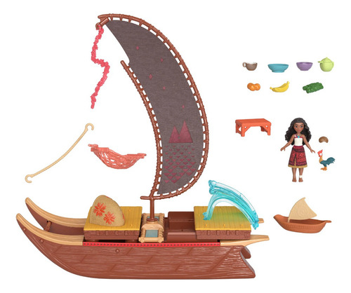 Moana 2, Playset Barco Moana Marrom-claro