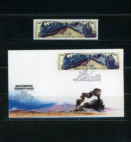 Sellos Postales De Chile. Serie Patrimonio Ferroviario. 1988