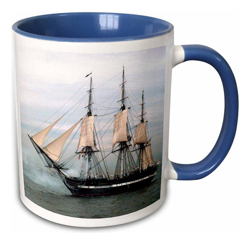 3drose Mug__6 Uss Navy Constitution Ship Taza Azul De Dos To