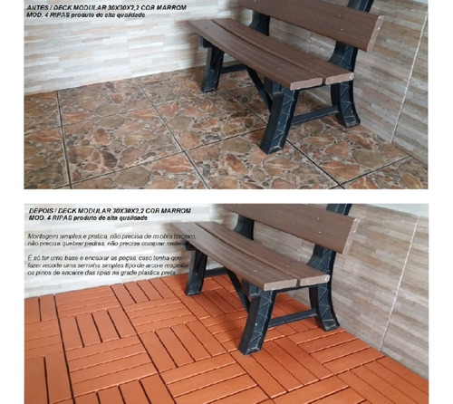 Decks Em Módulos Encaixável P/ Terraços Kit Com 12 Un