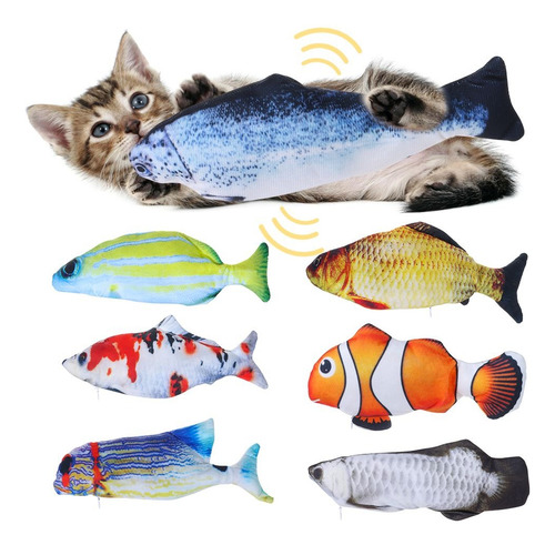 Imagen 8 de 9 de Pescado Juguete Gato Con Movimiento Usb Juguete Interactivo