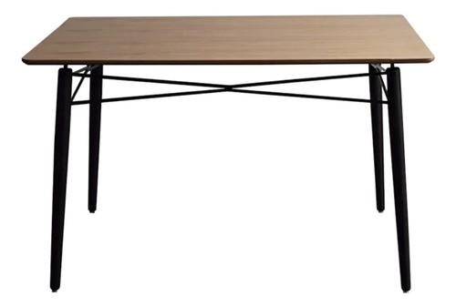 Mesa De Comedor Rectangular Eames Tapa Madera Patas Lustre Oscuro 120x80x75cm